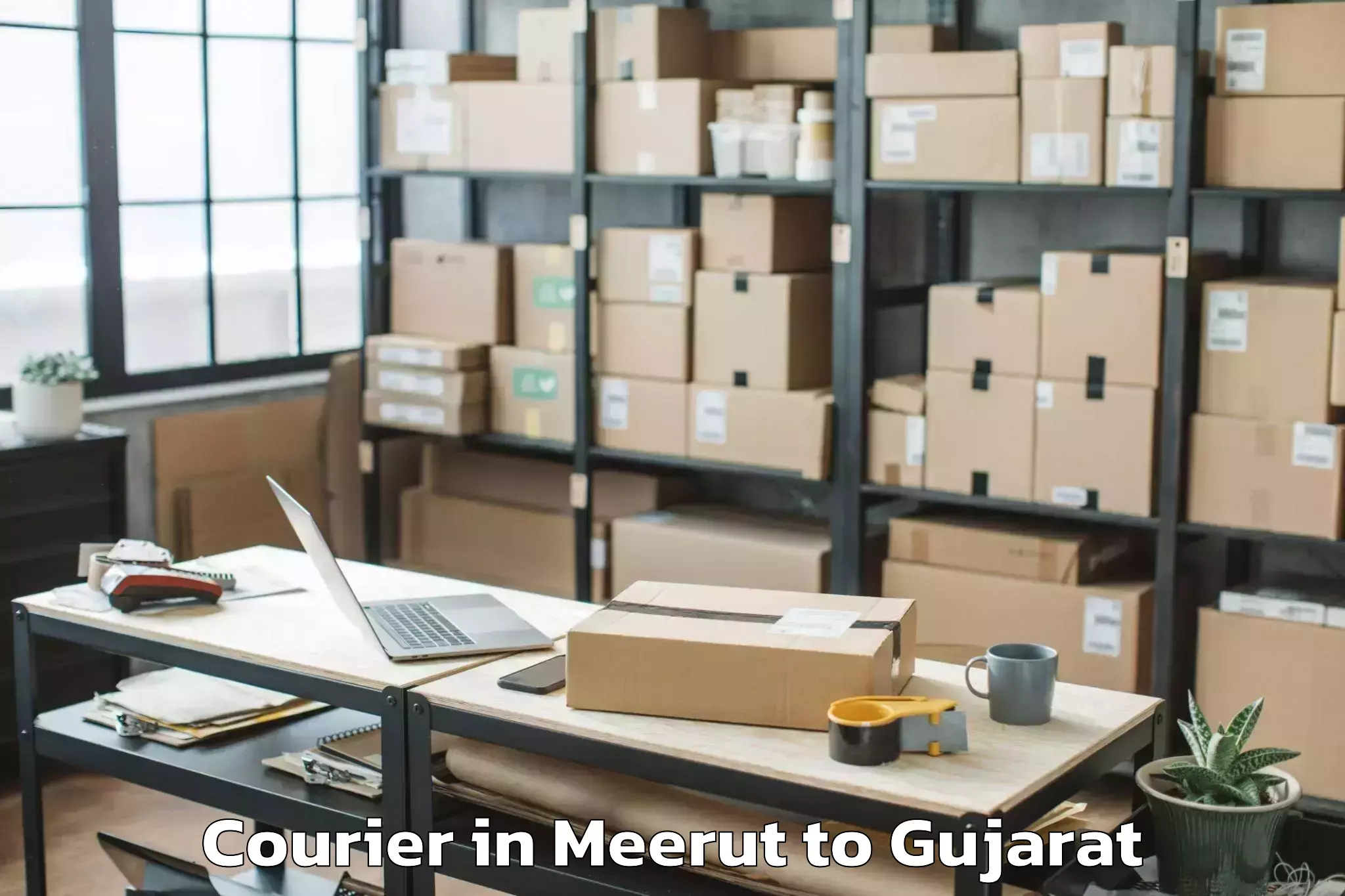 Affordable Meerut to Gadhada Courier